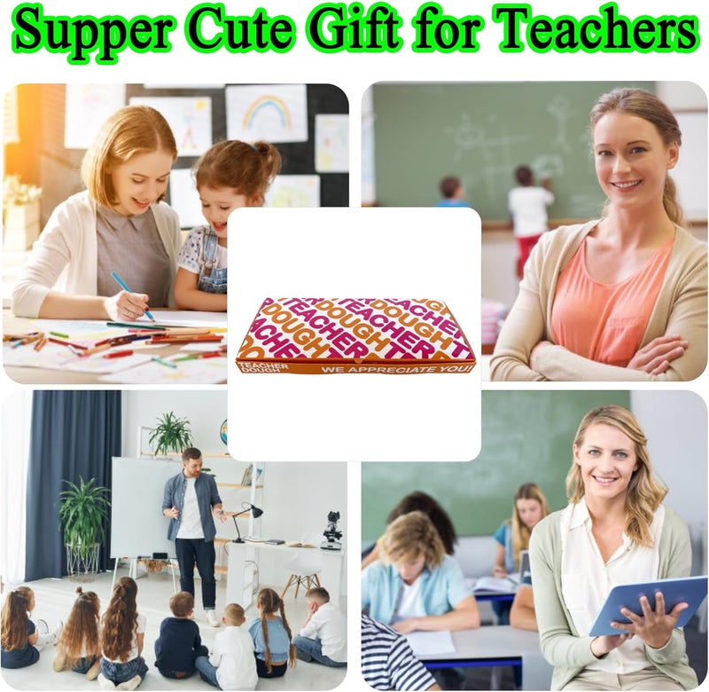 PHAWNGU 4-Pack Teacher Appreciation Gift Boxes – Funny Teacher Dough Money Holder – Gift Card Envelopes for End of Year, Back to School, Christmas – Teacher Thank You Gift from Students, Parents or PTO - Image 4